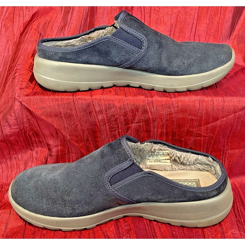 Skechers Gen5 Goga Max Navy Suede Leather Clogs Mules Shoes Womens 7 15530W - Picture 3 of 8